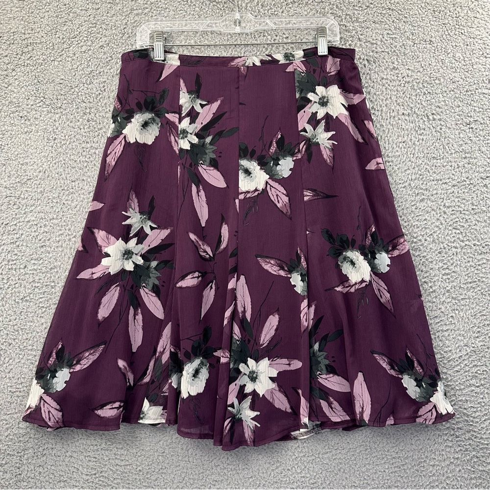 Vintage Sag Harbor Floral Midi Skirt Dark Fairy Chiffon Y2K‎ Retro 14 Petite